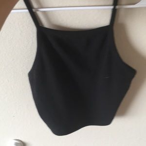All black really cropped tank top